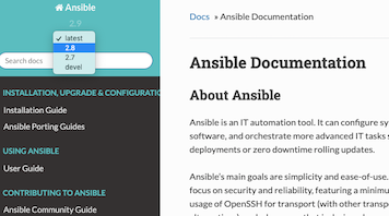 Improved ease of use and findability of Ansible documentation