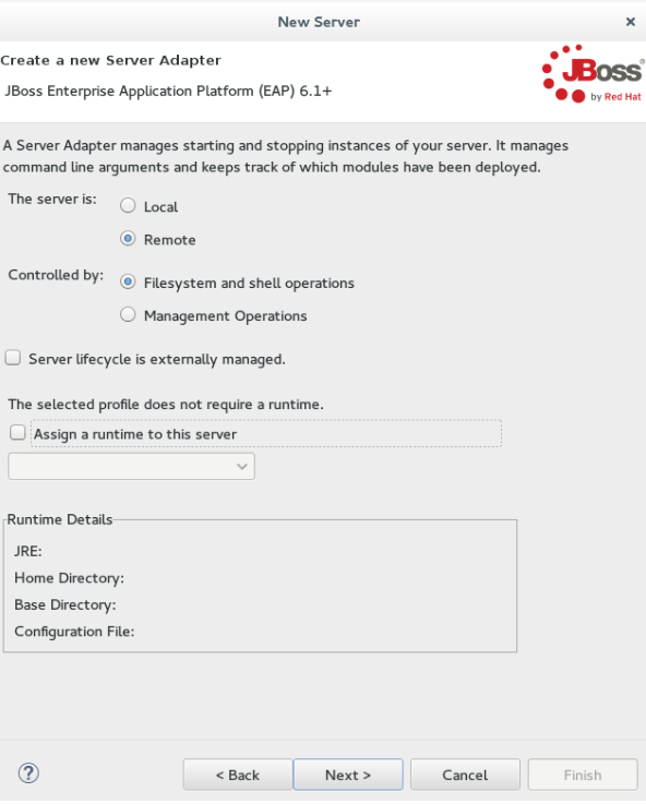 Create a New Server Adapter