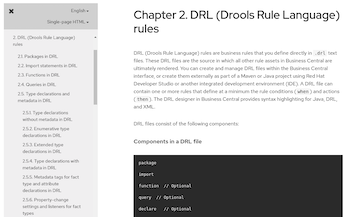 Enhanced content for Drools Rule Language (DRL) in Red Hat Decision Manager