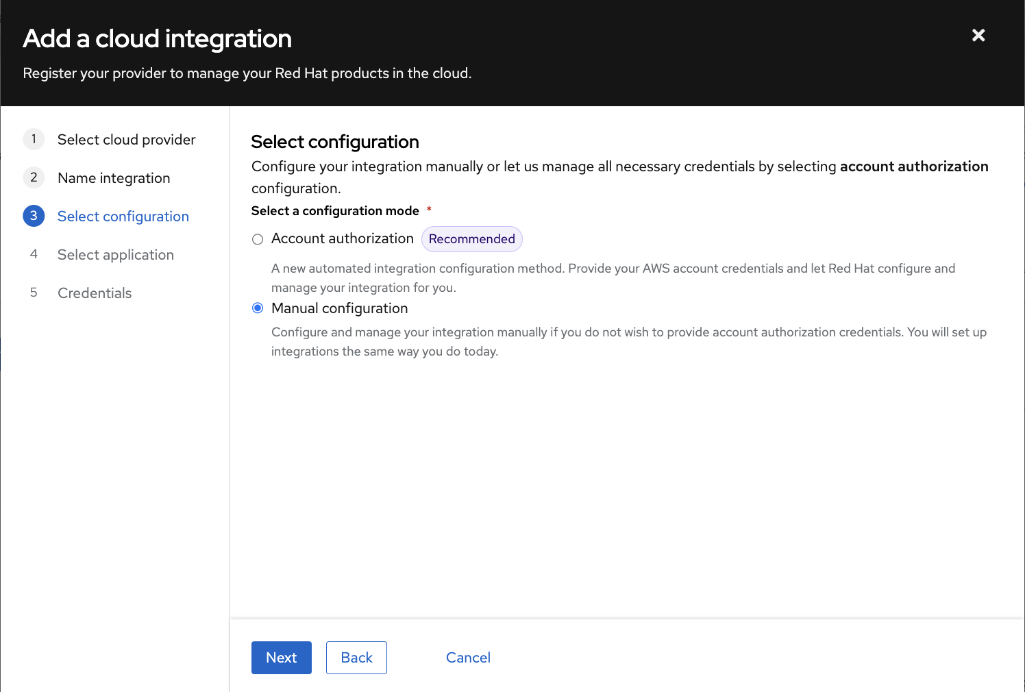 Image of Add integration wizard