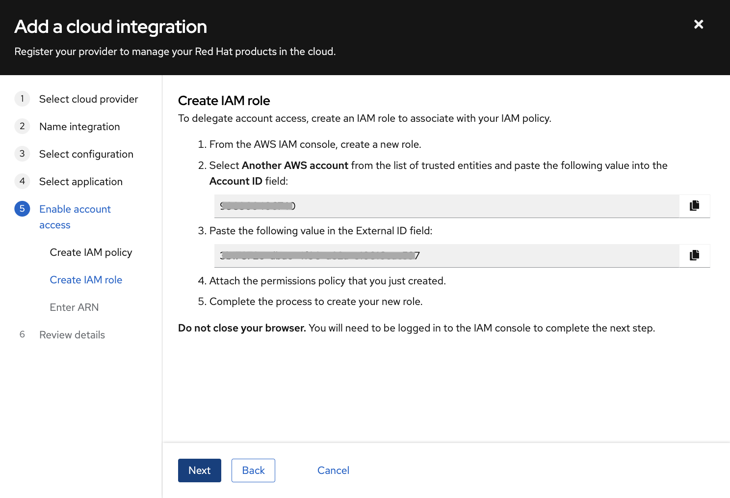 Image of Add integration wizard