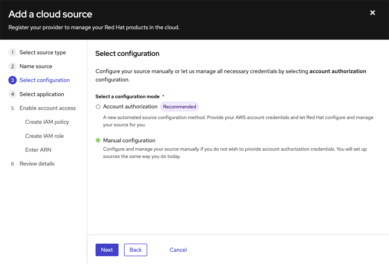 Image of Sources Selection Screen