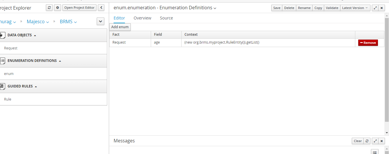 Created Advanced Enumeration using external jar connecting to oracle 