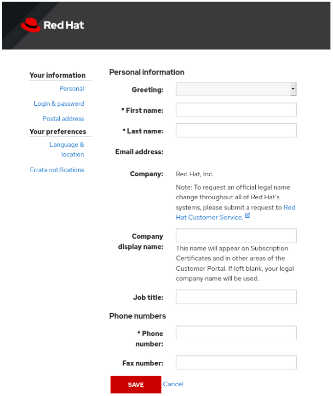 アカウント管理に関する一般的な質問 - Red Hat Customer Portal