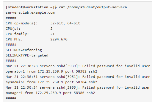 example output