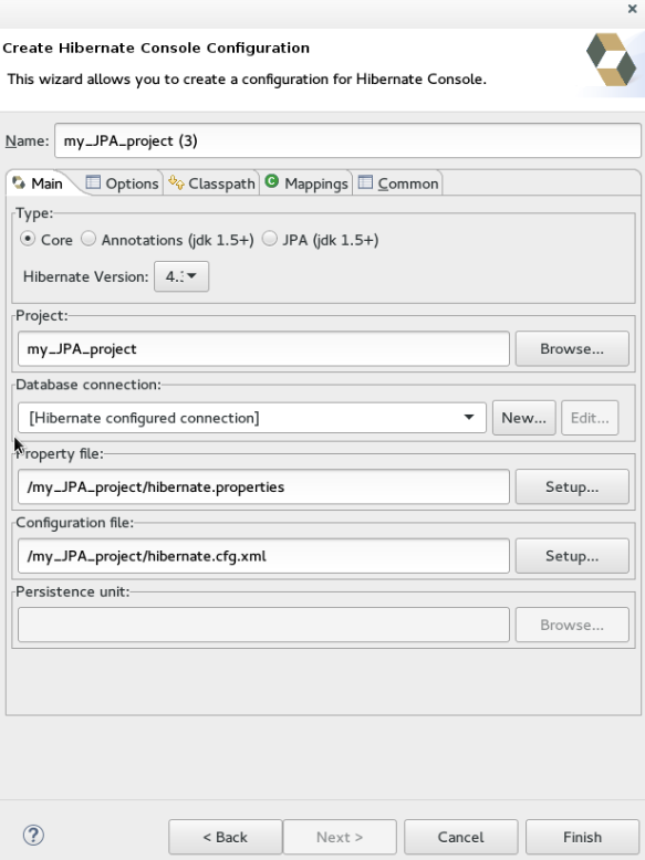 Create Hibernate Console Configuration