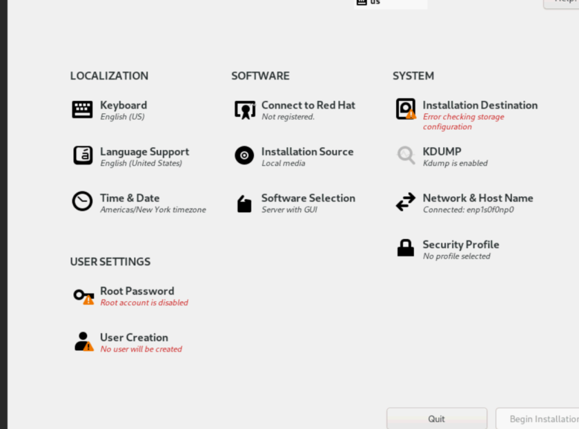 Error Checking Storage Configurations