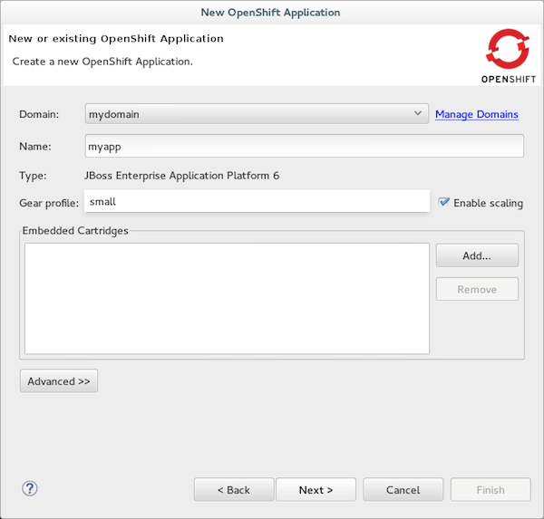 New OpenShift Application Information Provided
