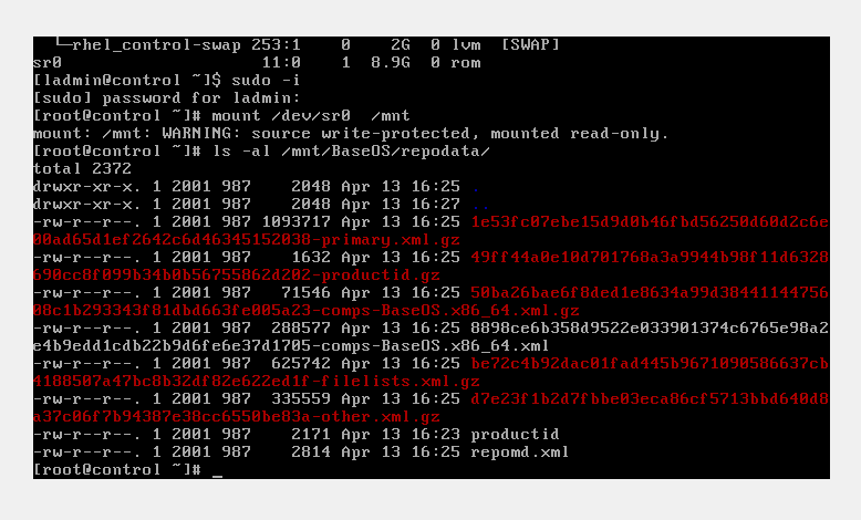 rhel iso mount output