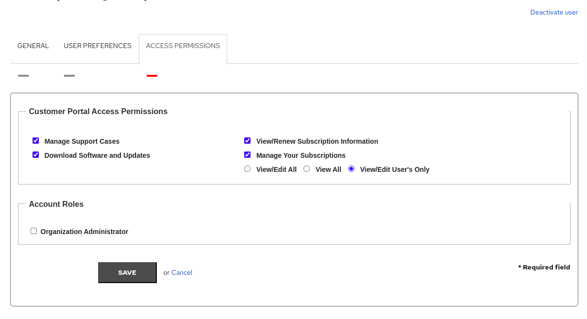 What permissions do I need to access Cloud Access? Red Hat Customer
