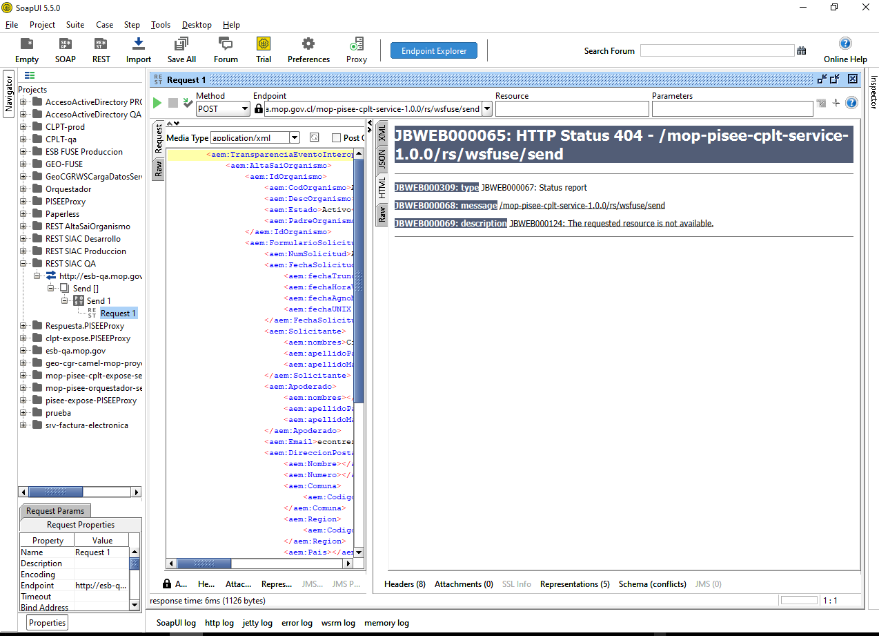 Fuse issue with SoapUi