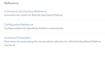 Restored production of Red Hat OpenStack Platform CLI and configuration reference manuals