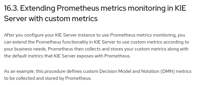 Extending Prometheus metrics monitoring in KIE Server with custom metrics