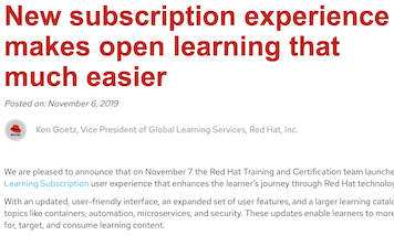 Improvements to Red Hat Learning Subscription