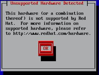 Unsupported Hardware Detected