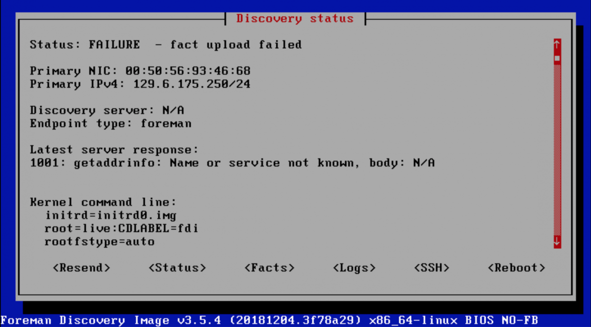 ISO boot disk TUI Screen