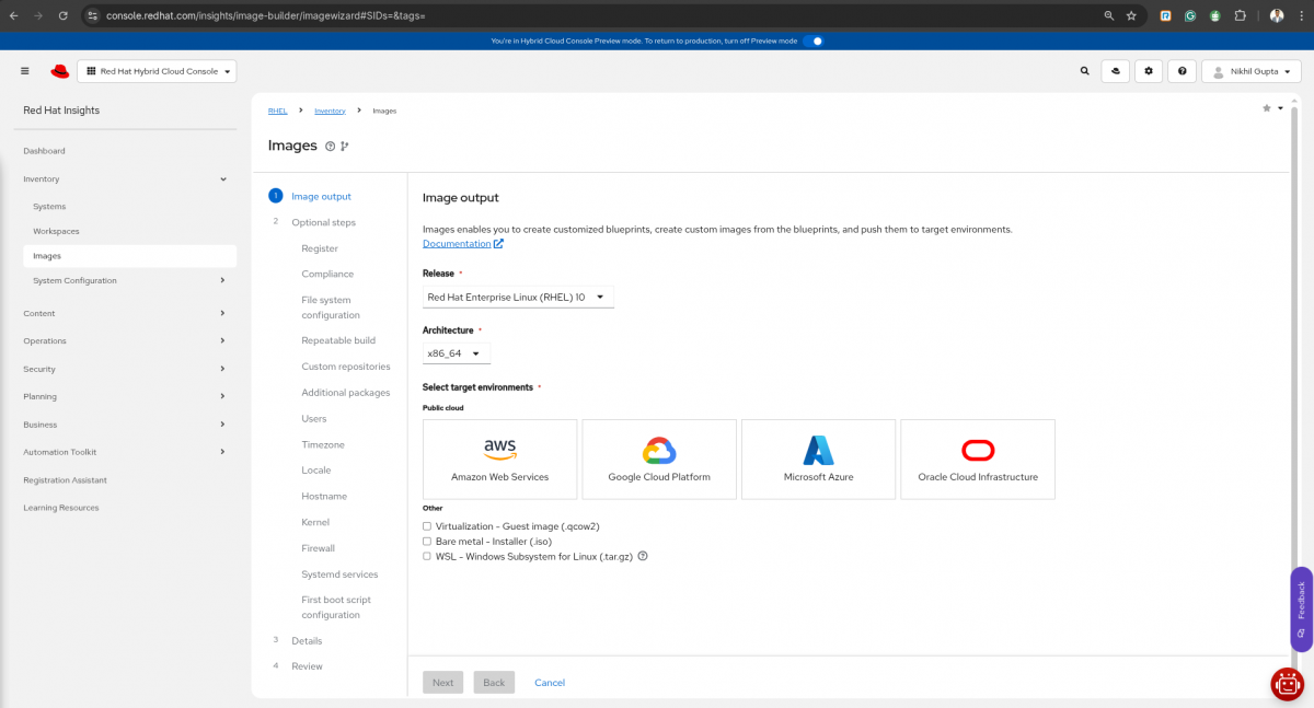 RHEL 10 VMware image