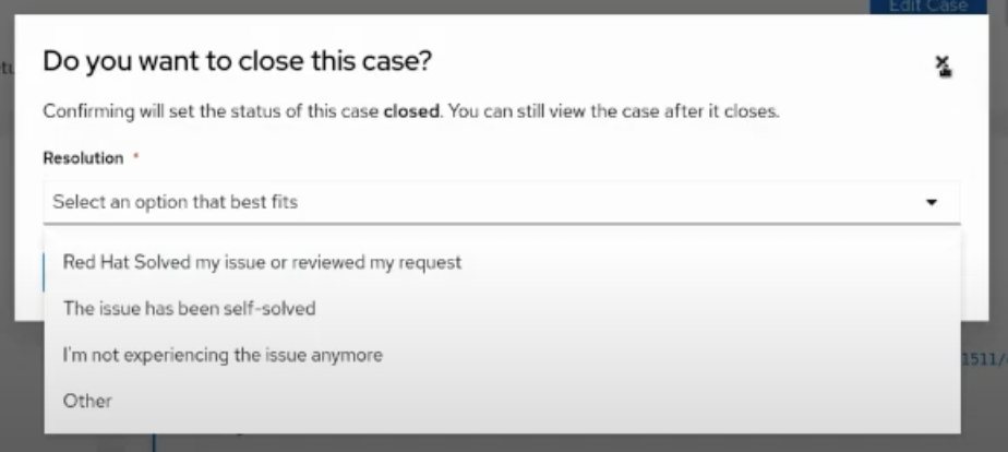 Close case