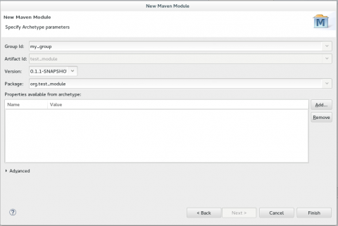 Configure the Module Archetype Parameters