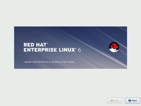 The Red Hat Enterprise Linux 6 Installation Splash Screen
