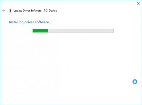 Driver installation in progress