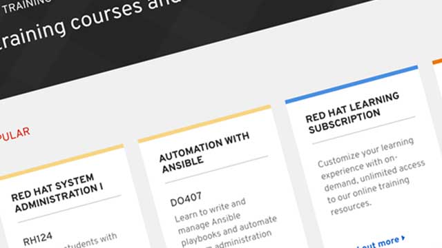 Improved usability and findability of Red Hat training courses