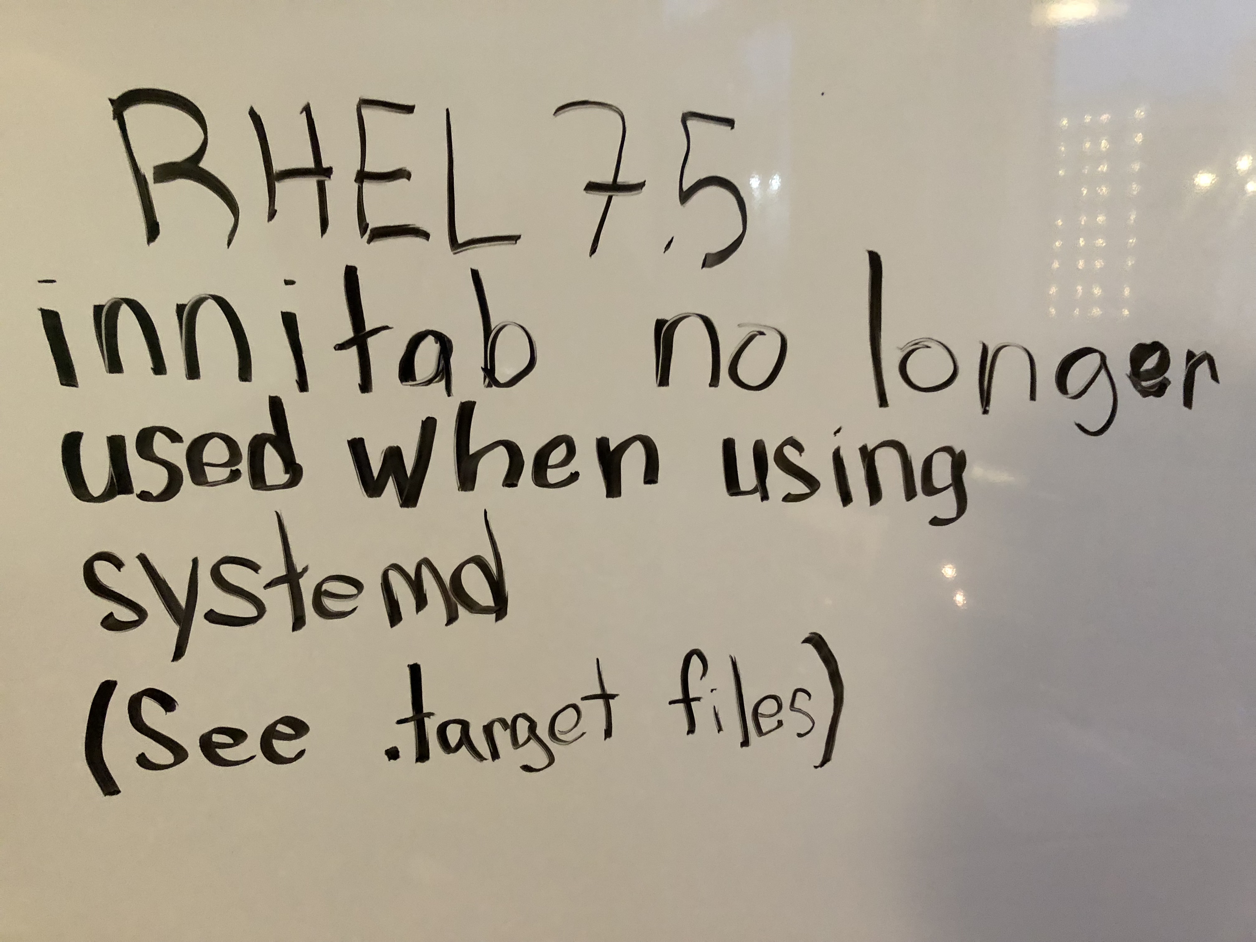 Notes: innit tab no longer used when using systemd