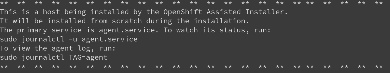 screenshot of ISO login message