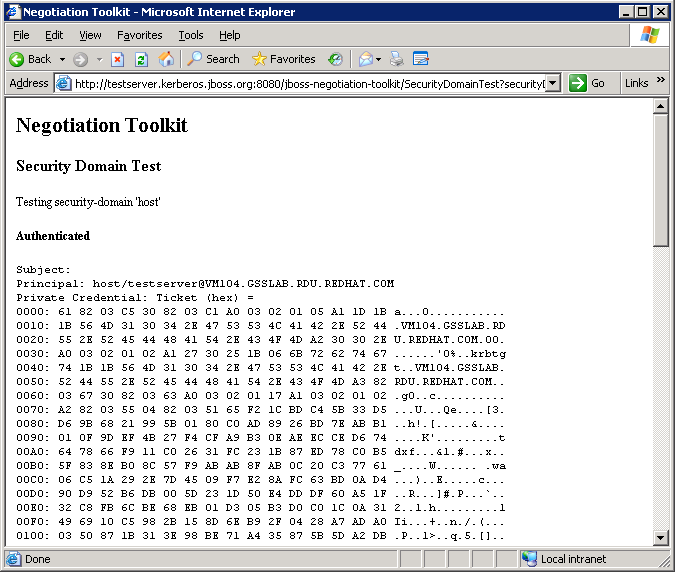 Security Domain Test - Authenticated