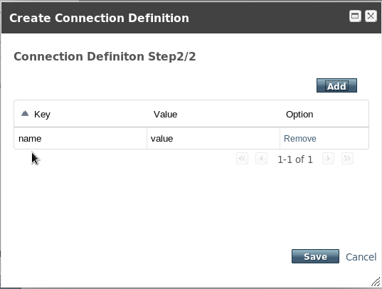 Create Connection Definition Property - Step 2