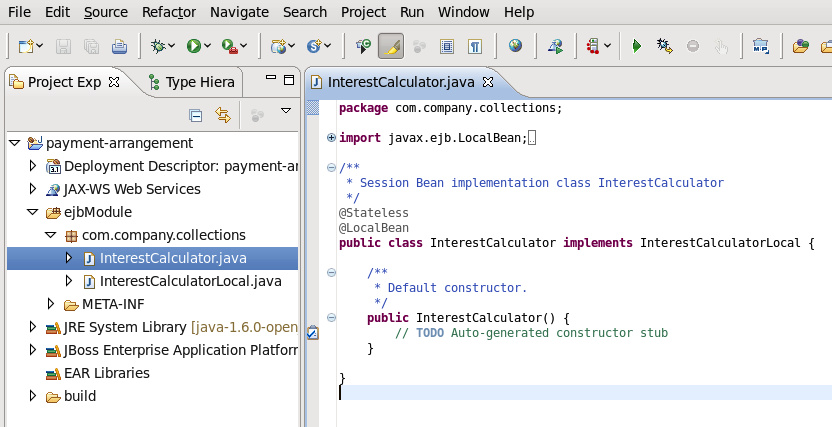 New Session Bean in JBoss Developer Studio