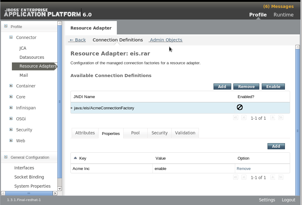 Create Connection Definition - Disabled