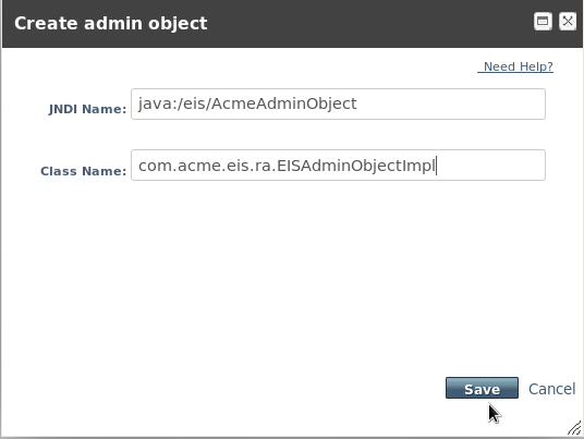 Create Admin Object