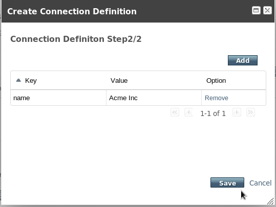 Create Connection Definition Property - Step 2