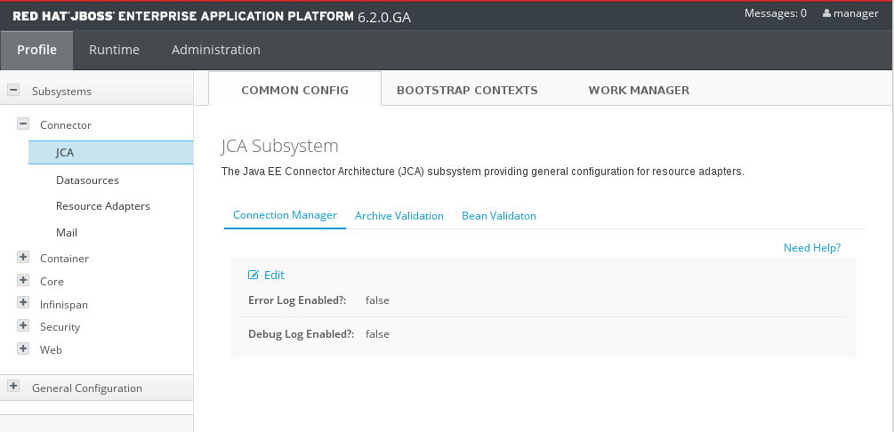 JCA Common Configuration