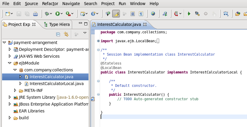 JBoss Developer Studio の新しいセッション Bean