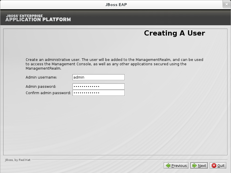 Create an administrative user.