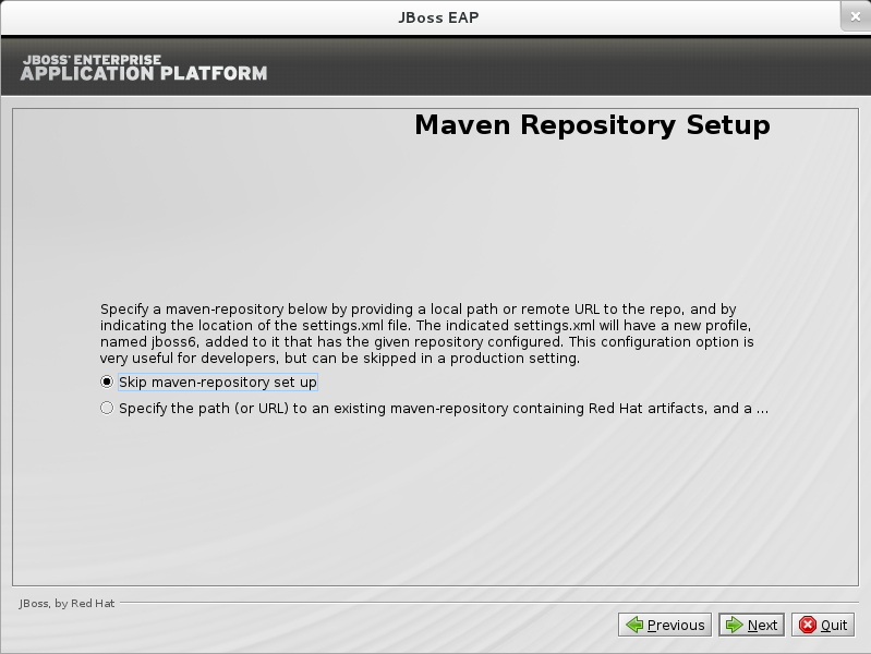 Configure el repositorio Maven de JBoss EAP.