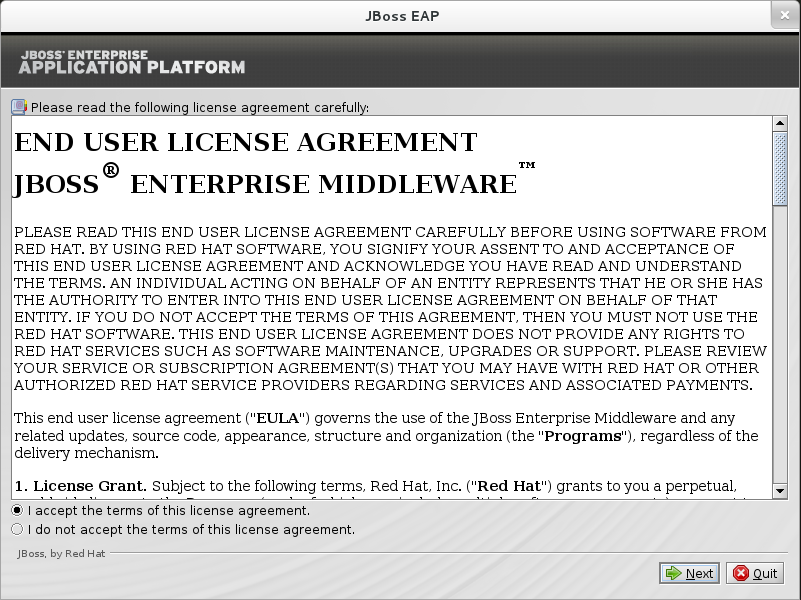 Acepte el acuerdo de licencia del usuario final para continuar.