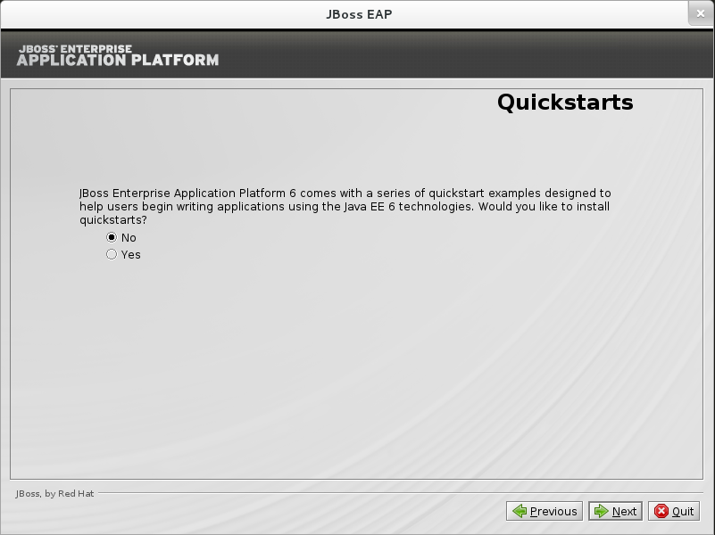 Installer les quickstarts de JBoss EAP.