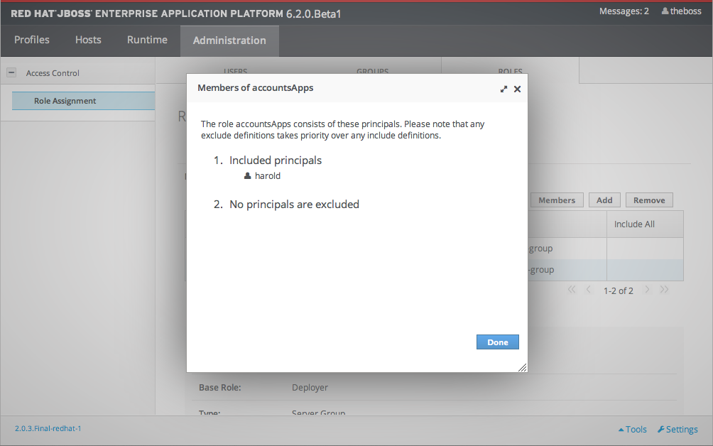 Dialogue Appartenance à un rôle
