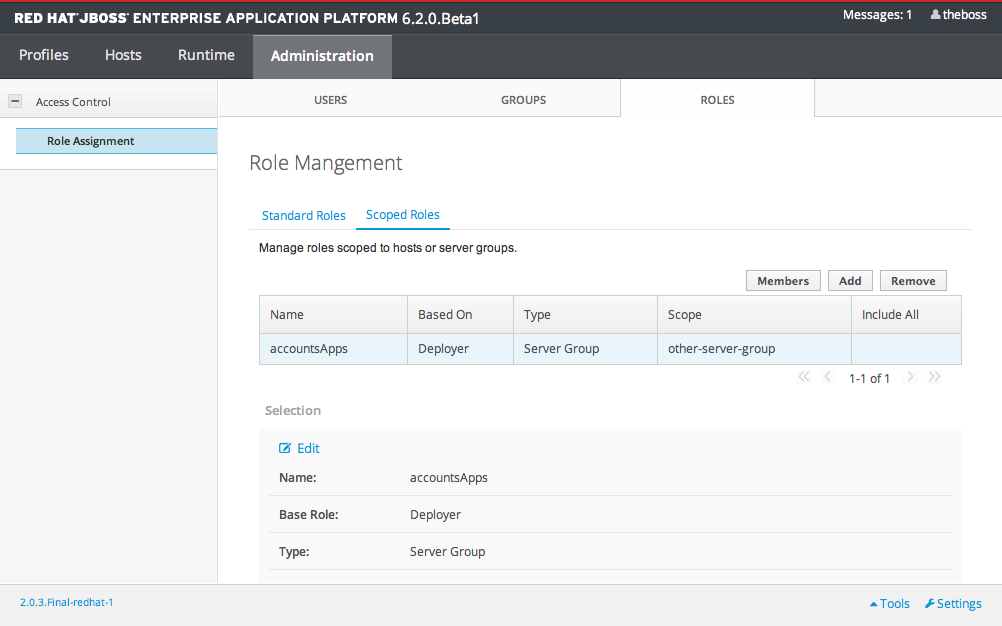 Scoped Role Configuration in the Management Console