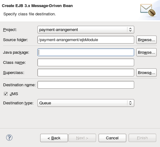 Create EJB 3.x Message-Driven Bean Wizard