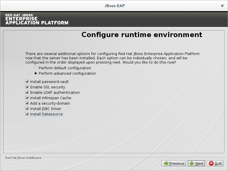JBoss EAP Installation Program Configure Runtime Environment - Advanced