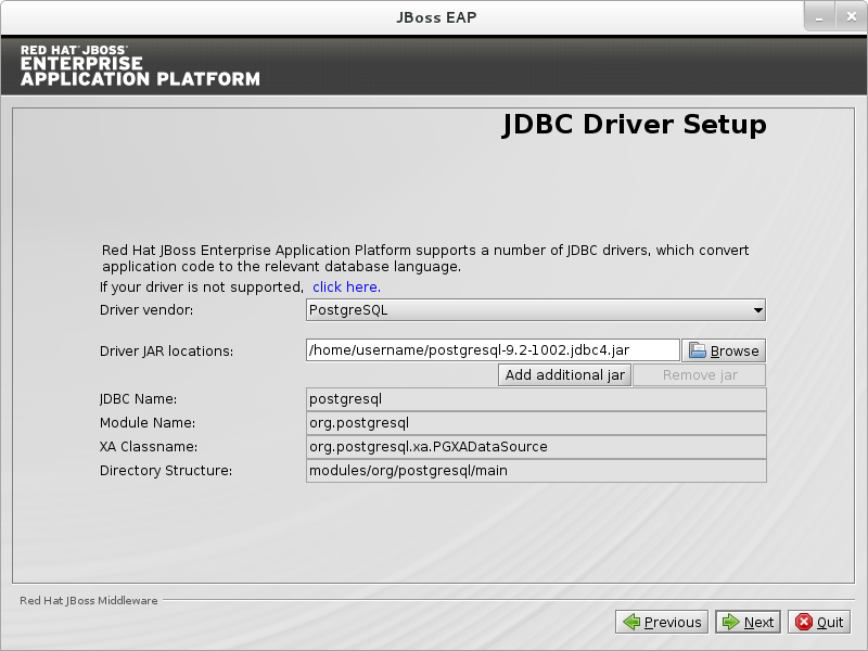 Configure a JDBC Driver.
