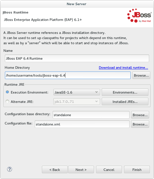 Agregar un nuevo entorno de tiempo de ejecución de servidor