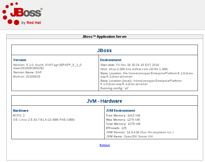 Version details displayed in Web Console