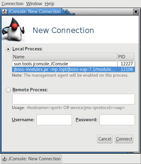 jconsole local standalone