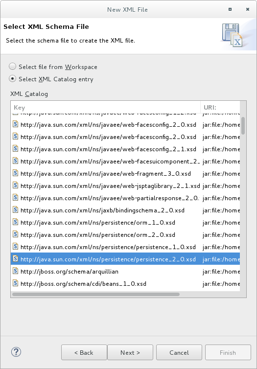 Persistence XML Schema