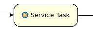 This image shows the Service Task icon associated with the node.